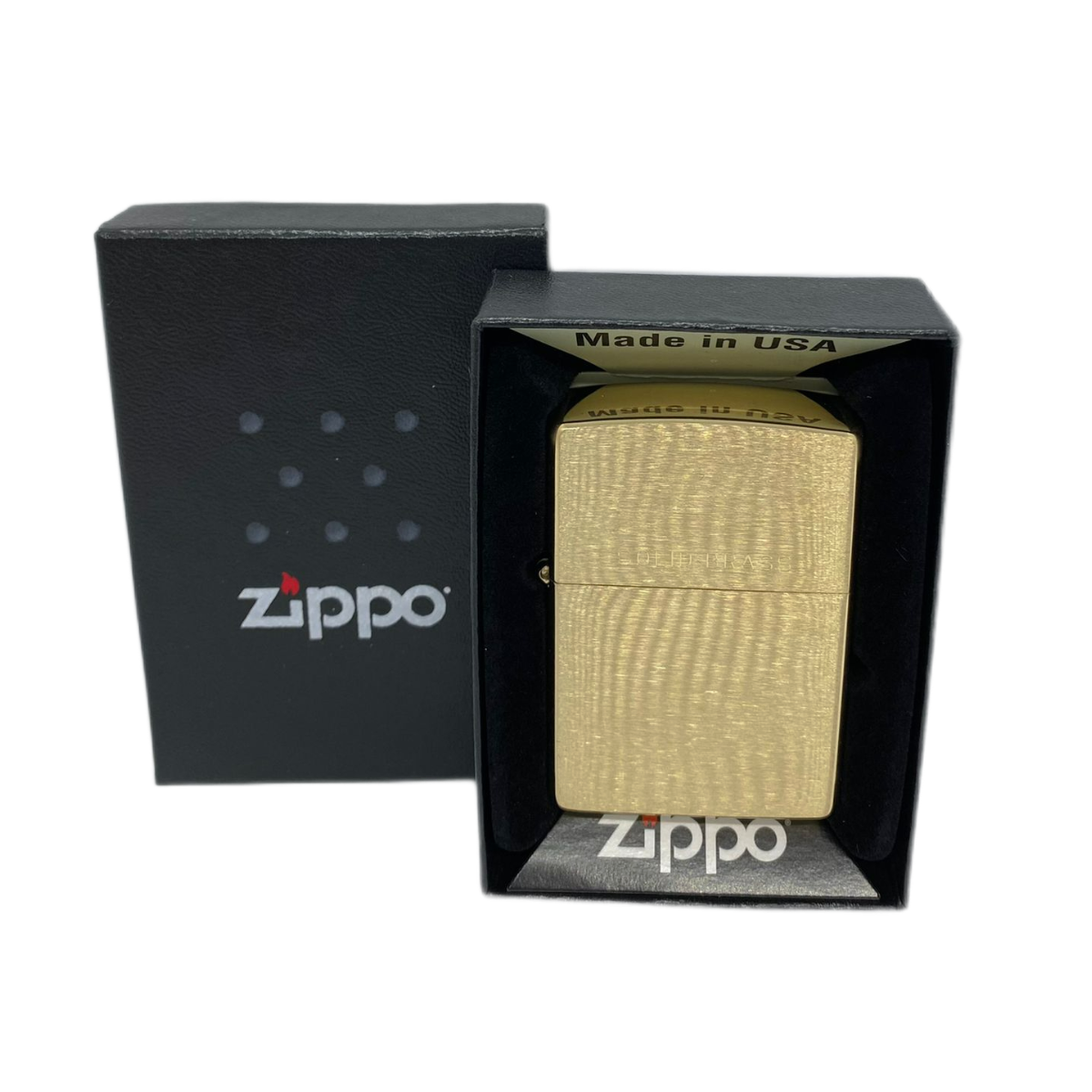ZIPPO/204 покр.Brushed Brass лат-сталь,зол,мат.