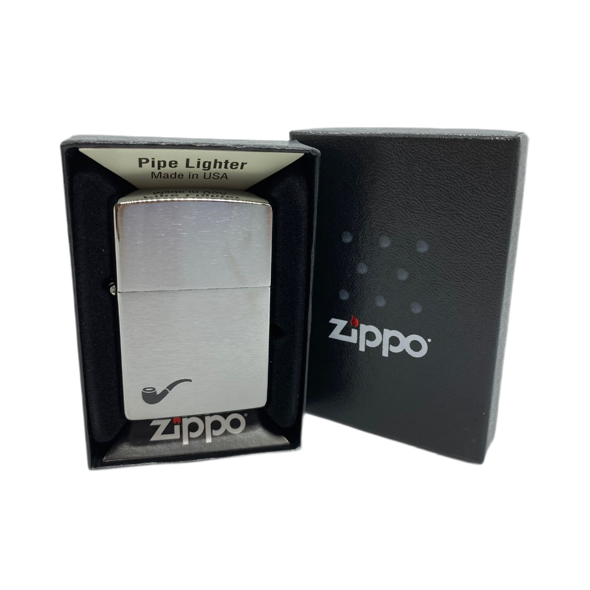 ZIPPO труб/200PL Pipe покр.Brushed Chrome лат-сталь, сереб.мат.