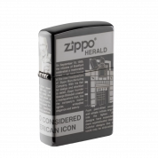 ZIPPO/49049 Classic покр.Black Ice лат/сталь, серебро черн.,глянц.