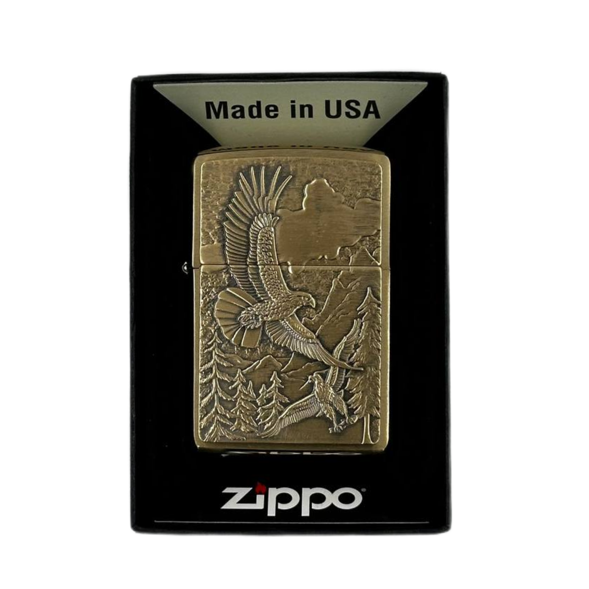 ZIPPO/20854 Eagles покр.Brushed Brass лат-сталь,зол,мат.
