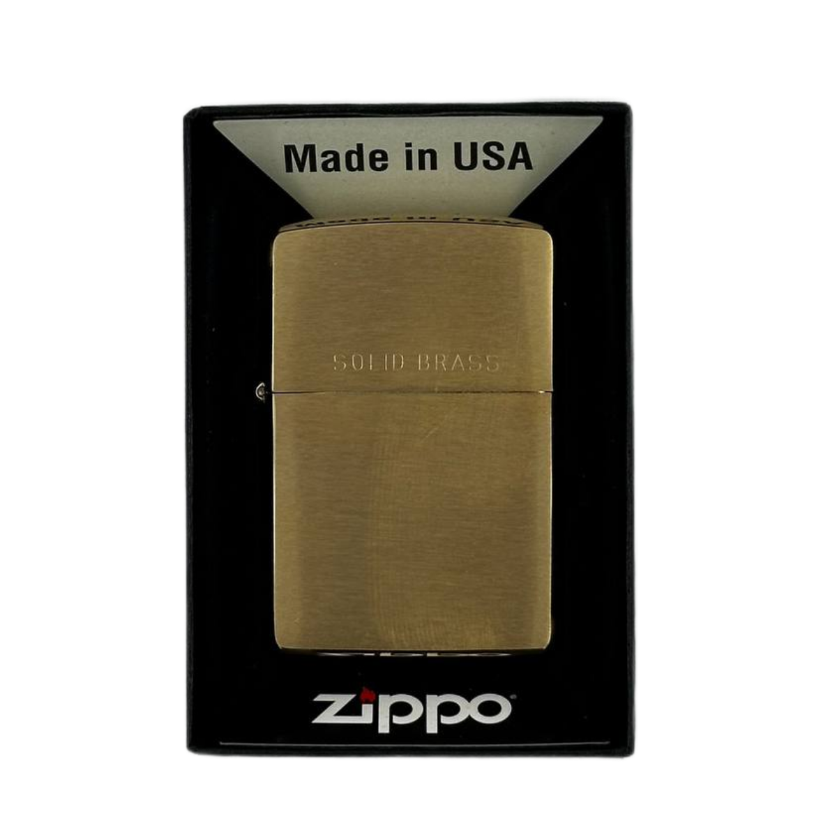 ZIPPO/204 покр.Brushed Brass, лат/сталь, золот., матов.