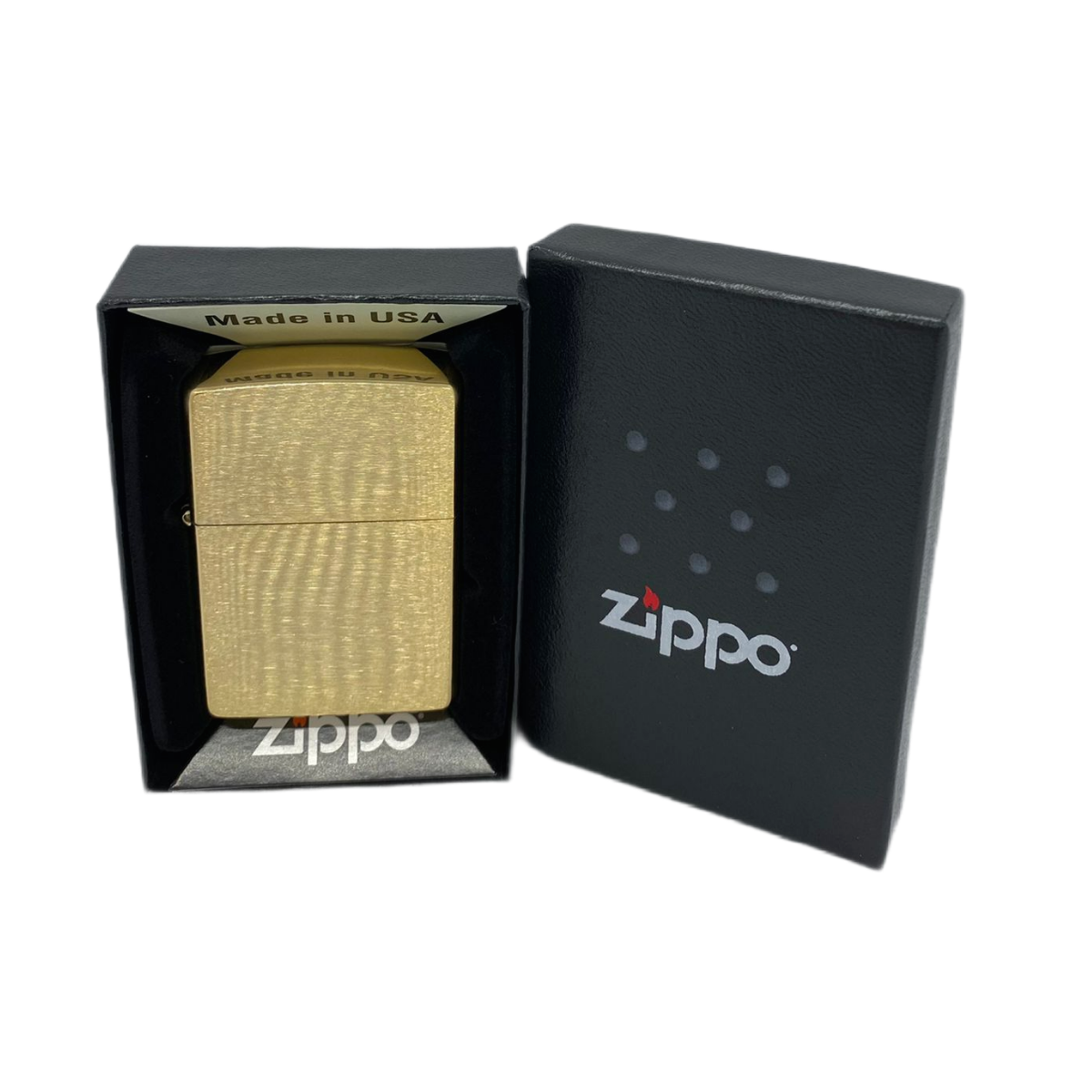 ZIPPO/204B покр.Brushed Brass мед - сталь,зол,мат.