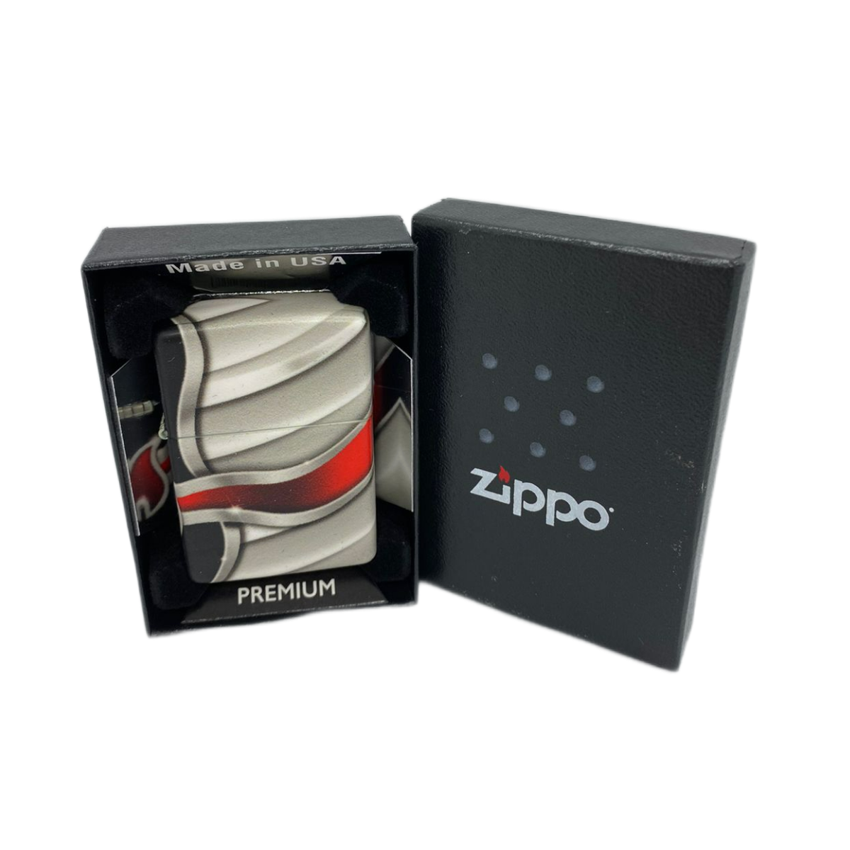 ZIPPO/49357 Flame, покр.White Matte лат-стал.,белая,мат. 38х13х57 мм