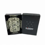 ZIPPO/49458 Skeleton с покр. Glow in the Dark Green, латунь/сталь, серая, матов., 38x13x57 мм