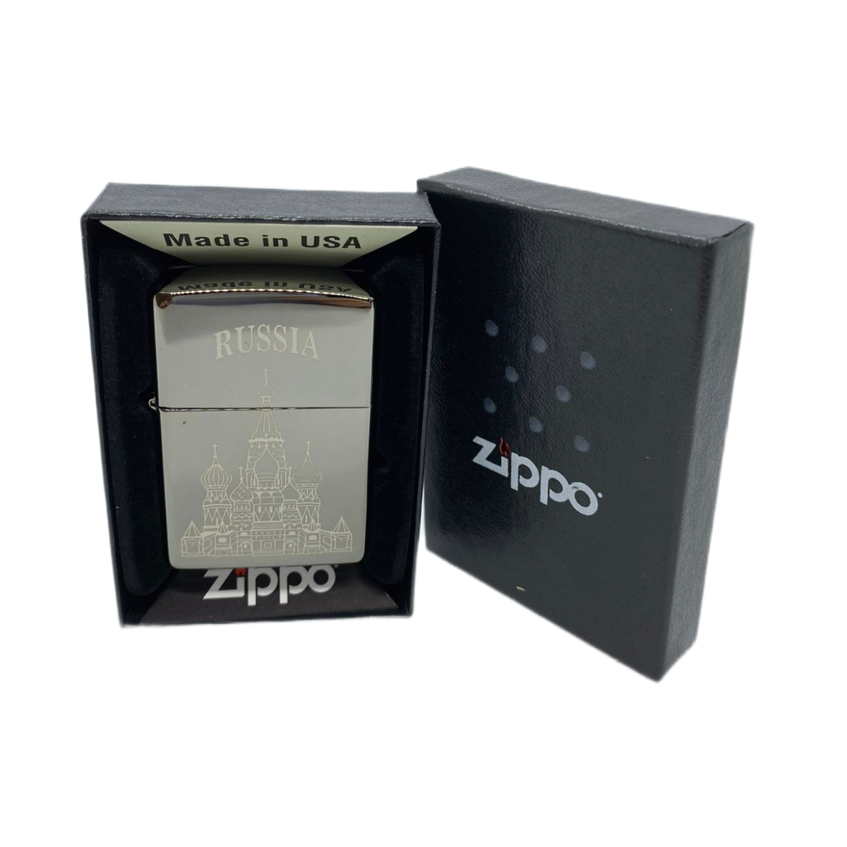 ZIPPO/150 ST BAZIL Собор Вас. Блаженного, покр/.Black Ice, лат/сталь, чёрн., глянц., 38x13x57 м