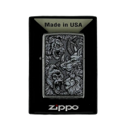 ZIPPO/48567 Jungle Design, покр.Street Chrome лат/сталь, серебро, матов.