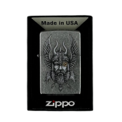 ZIPPO/29871 Viking Warrior Design, покр.Street Chrome лат/сталь,серебр., матов.