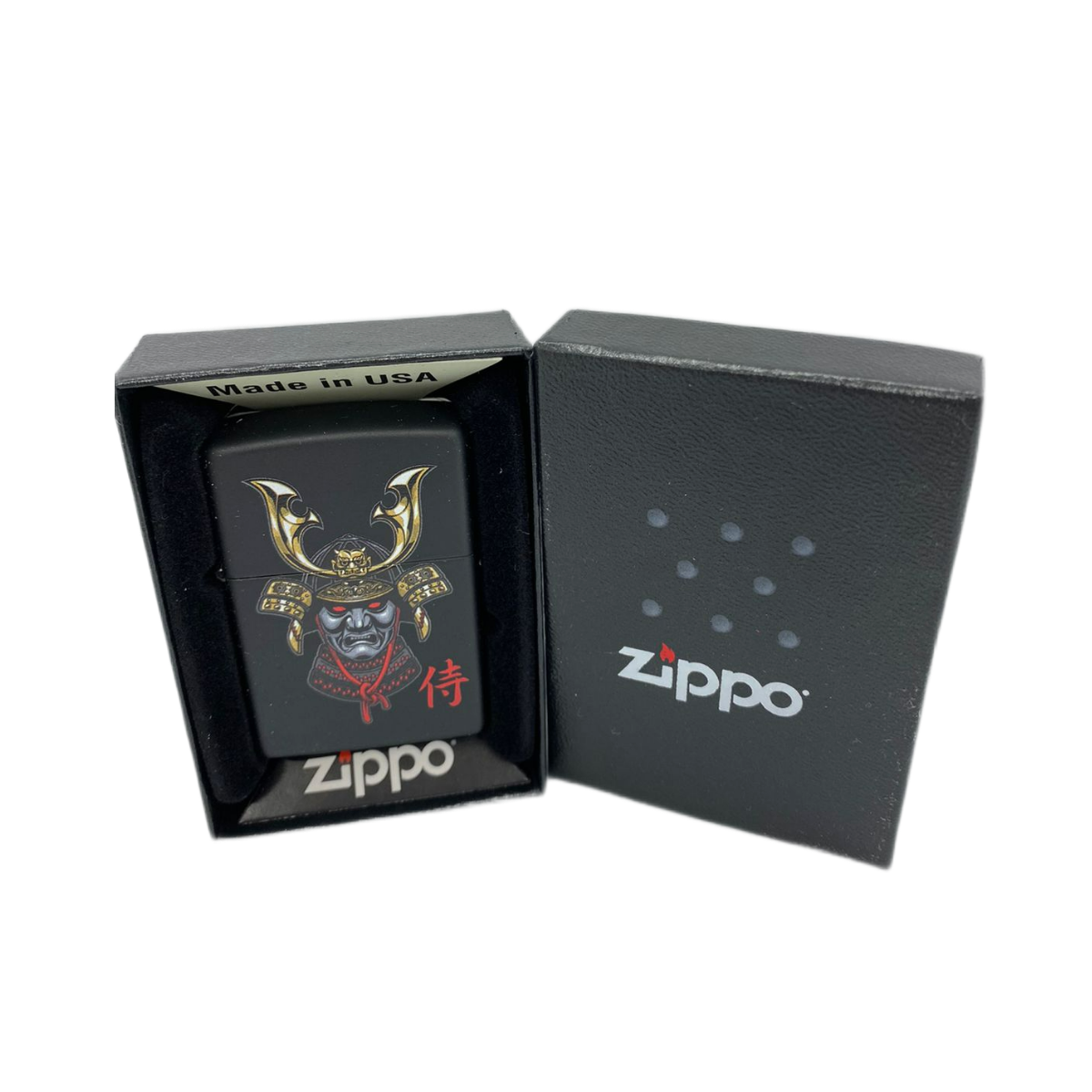 ZIPPO/49259 Samurai Helmet Design с покр. Black Matte, латунь/сталь, чёрн., матов., 38x13x57 мм