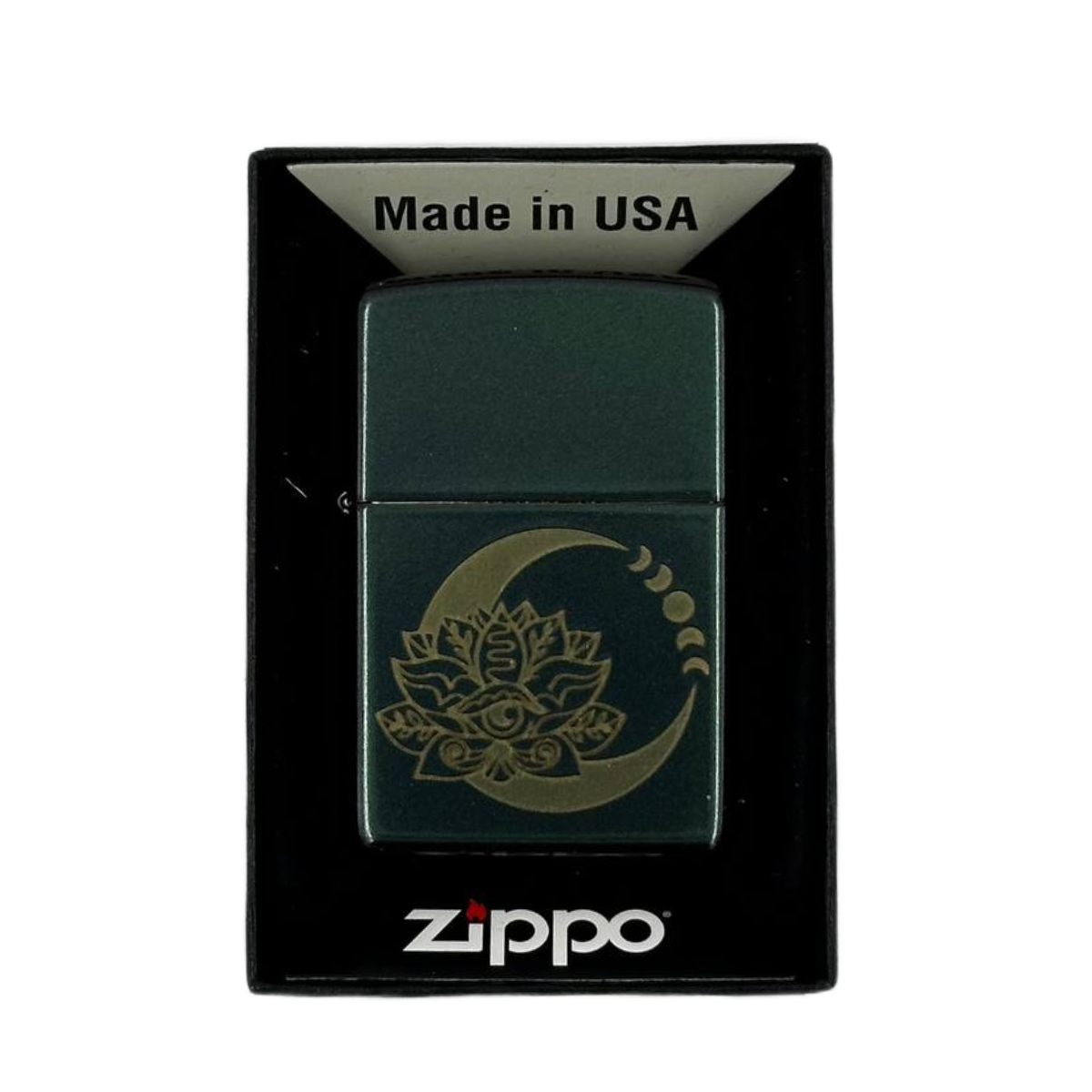 ZIPPO/48587 Lotus Moon покр.Iridescent, лат/сталь,чёрн.