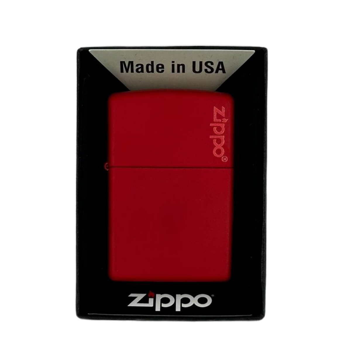 ZIPPO/233 ZL Classic с фирм. логотипом, покр.Red Matte, лат-сталь, краcн. матов.