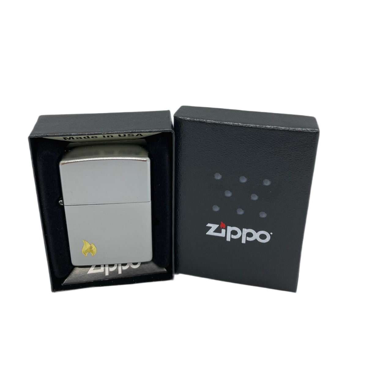 ZIPPO/205 Flame c покр. Satin Chrome серебр. матовая