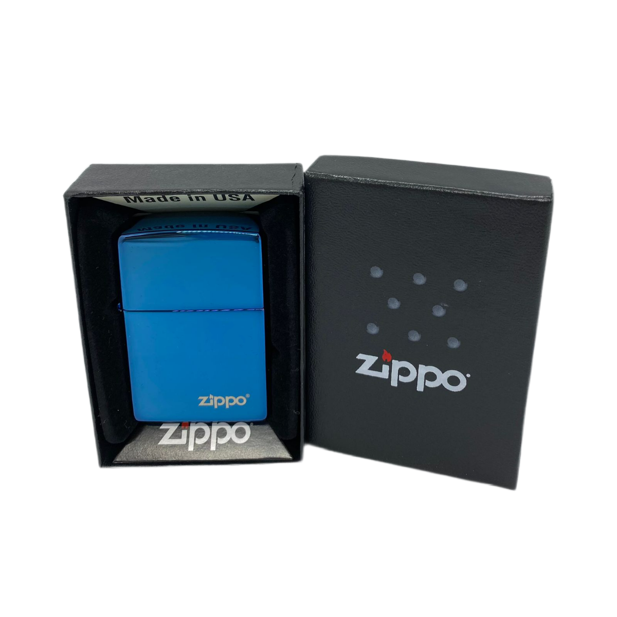 ZIPPO/20446 ZL Classic покр.Sapphire с фирм логотипом, лат-сталь,синяя, глянц.