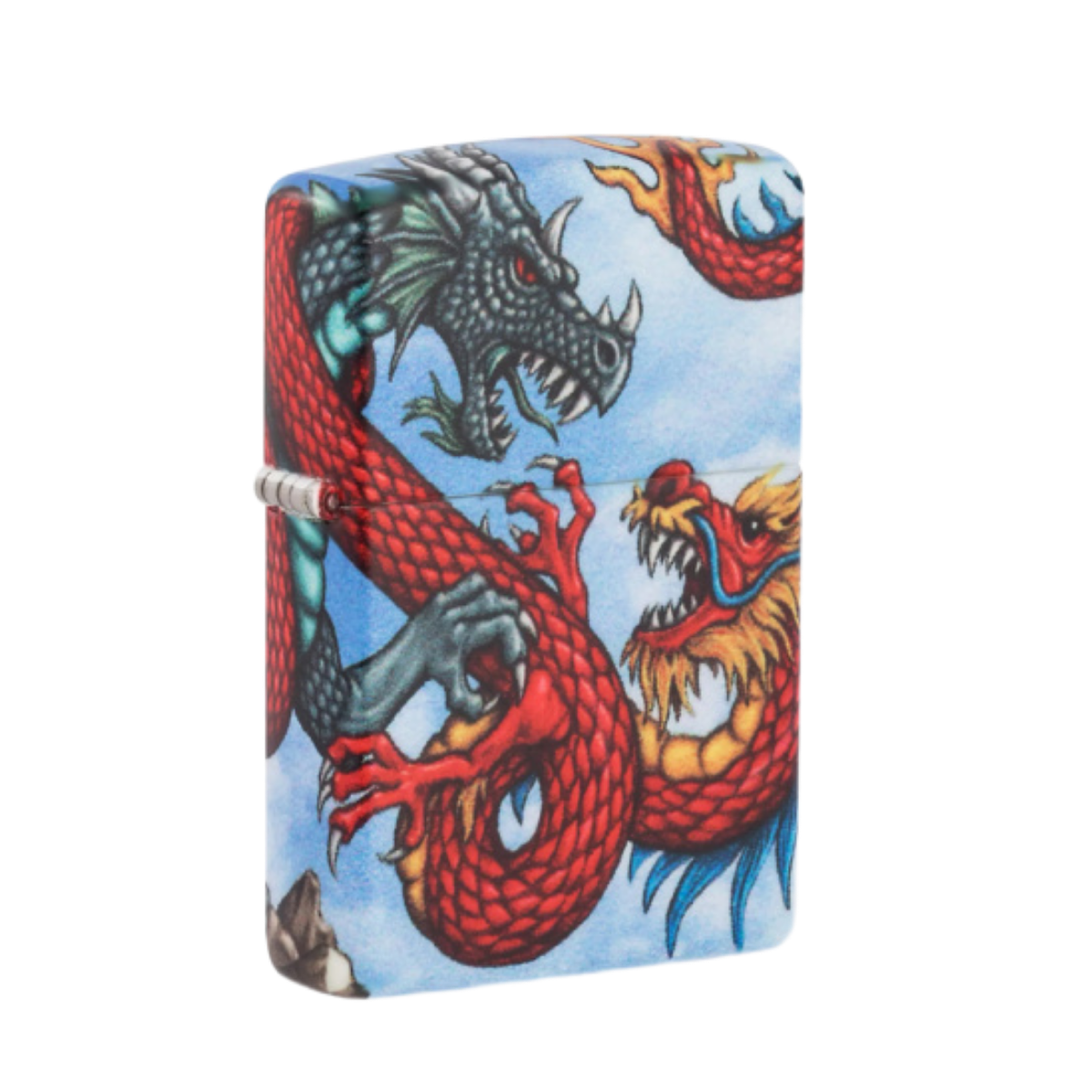 ZIPPO/49354 Dragon, покр.White Matte лат-стал., разноцветная, матов. 38х13х57 мм