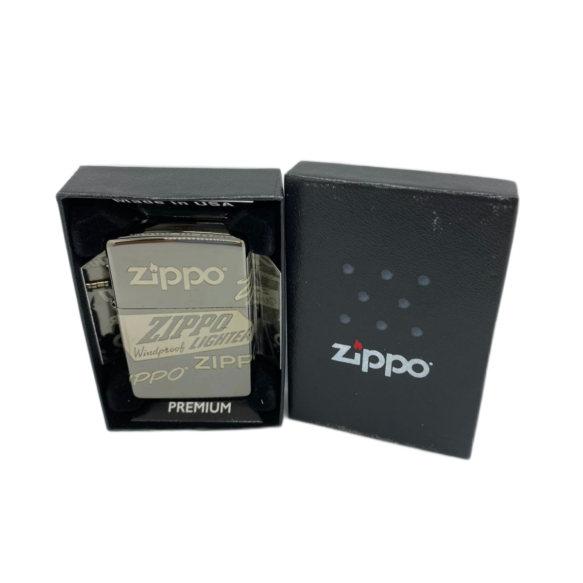 ZIPPO/49051 Classic c покр. Black Ice, лат/сталь, черн.,глянц.