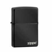ZIPPO/24756 ZL Classic с покр.Ebony лат/сталь, чёрная глянц. с фирм. логот.