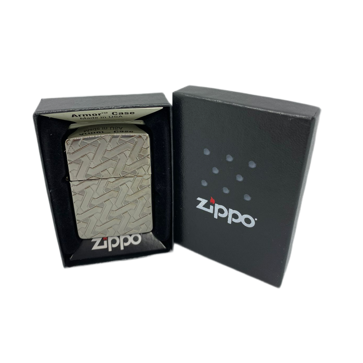 ZIPPO/49173 Armor c покр. High Polish Black Ice, лат-сталь, черн., глянц.