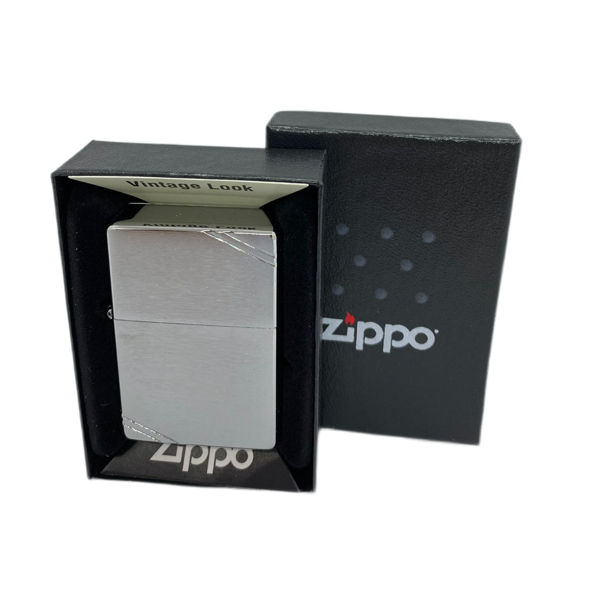 ZIPPO/230 Vintage series 1937, покр.Brushed Chrome, лат-сталь, серебр. матов.