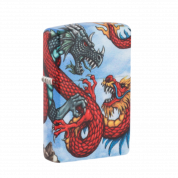ZIPPO/49354 Dragon, покр.White Matte лат-стал., разноцветная, матов. 38х13х57 мм