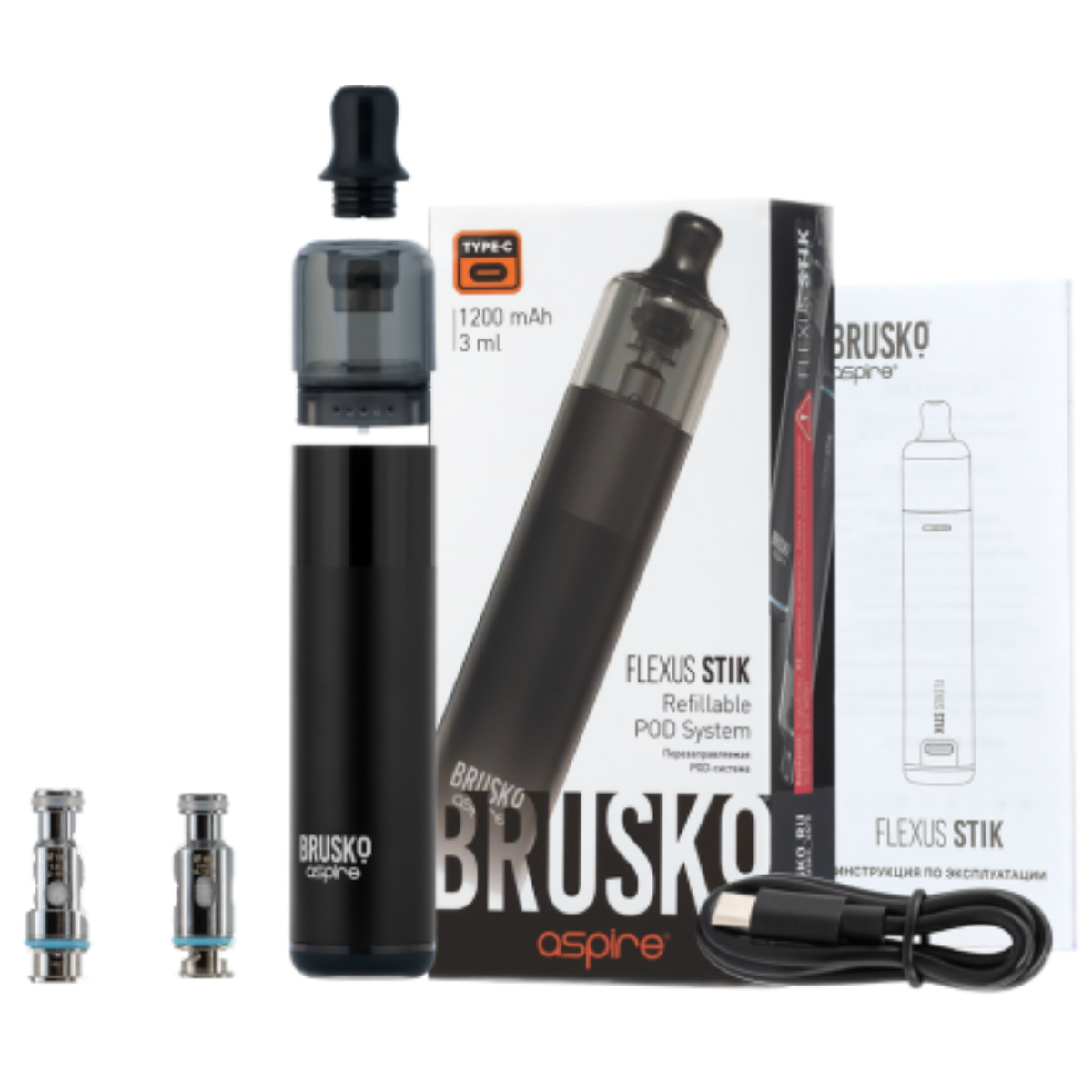 BRUSKO FLEXUS STIK 1200 mAh Серебристый