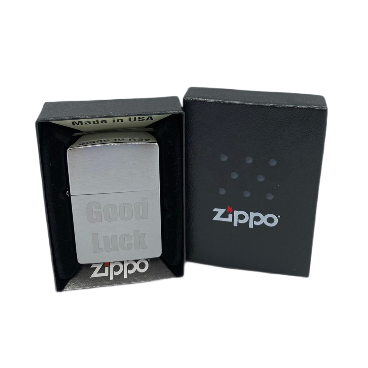 ZIPPO/200 Good Luck, с покр. Brushed Chrome, латунь/сталь, серебр., матов.,