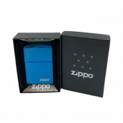 ZIPPO/20446 ZL Classic покр.Sapphire с фирм логотипом, лат-сталь,синяя, глянц.